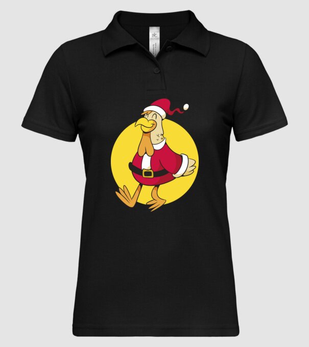 Moș Crăciun Pui model negru pe tricou