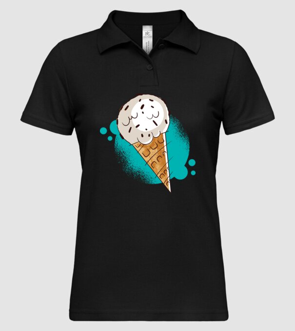 Înghețată cu ciocolată model negru pe tricou