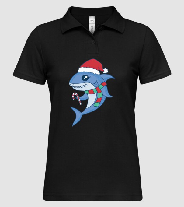 Rechin drăguț de Crăciun model negru pe tricou