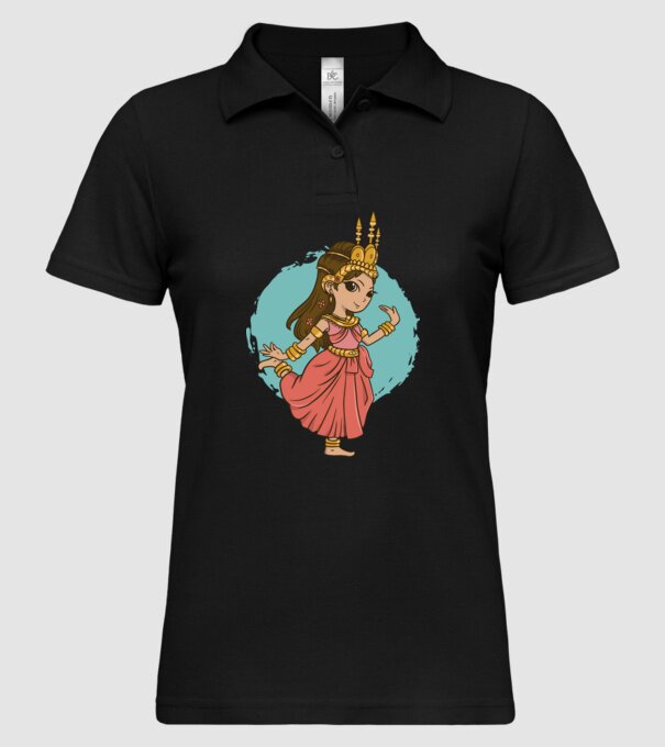 Prințesă drăguță model negru pe tricou