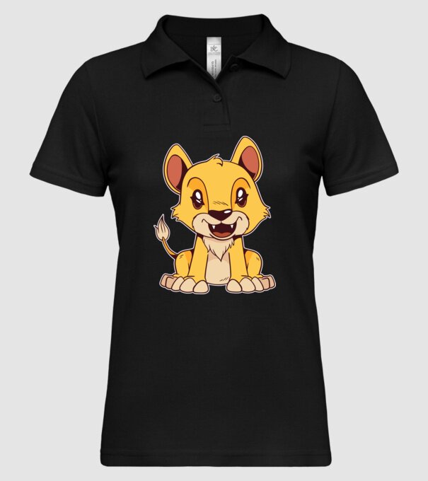 pui de leu drăguț model negru pe tricou