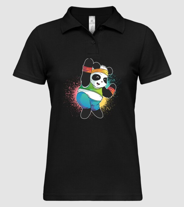 Panda drăguț Zumba model negru pe tricou
