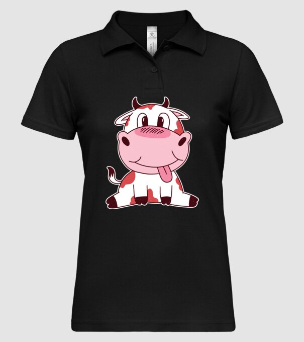 Vacă drăguță model negru pe tricou