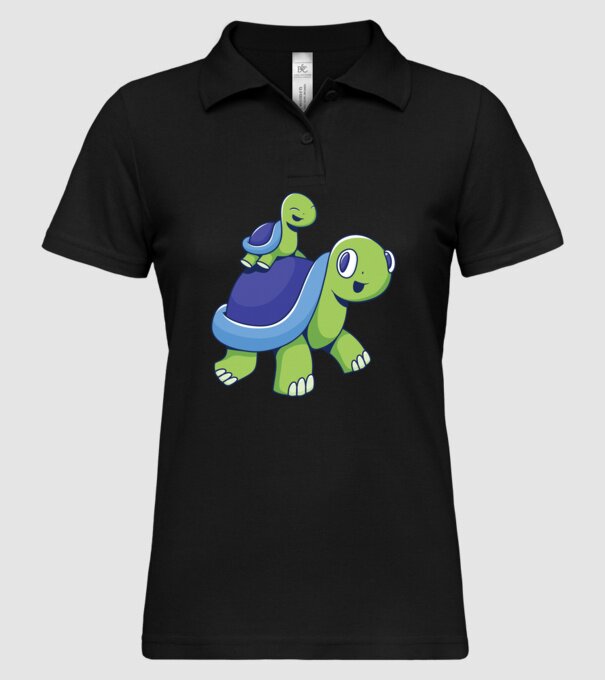 Familie țestoase drăguțe model negru pe tricou