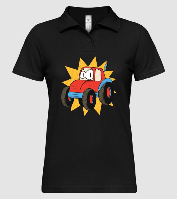 Tractor drăguț pentru copii model negru pe tricou