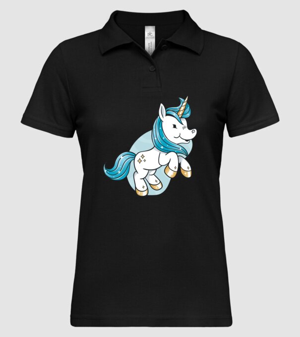 Unicorn drăguț model negru pe tricou