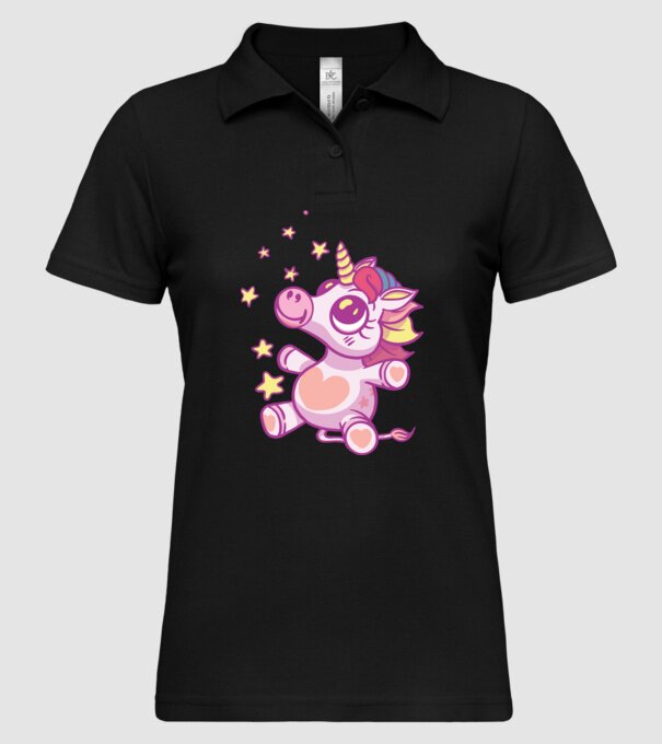 Unicorn drăguț model negru pe tricou
