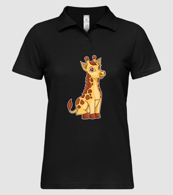 Girafă drăguță model negru pe tricou