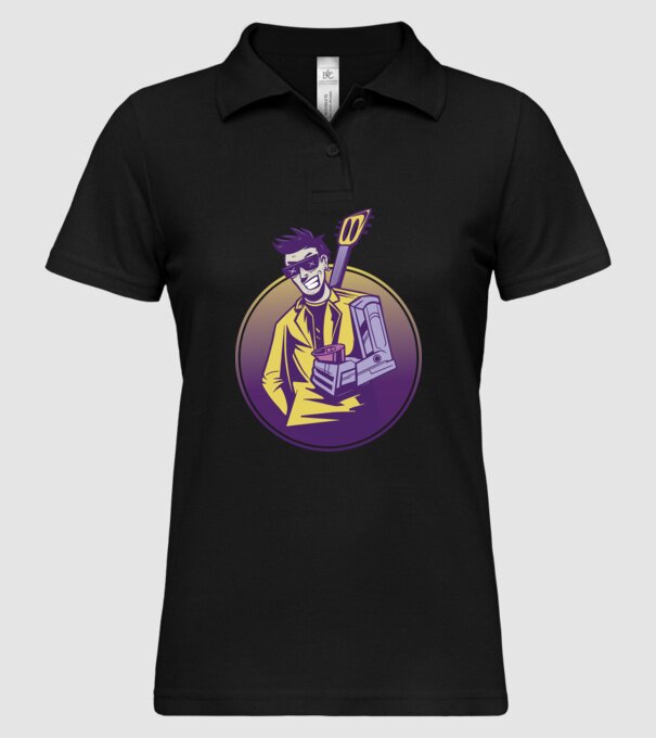 Chitarist Cyberpunk model negru pe tricou