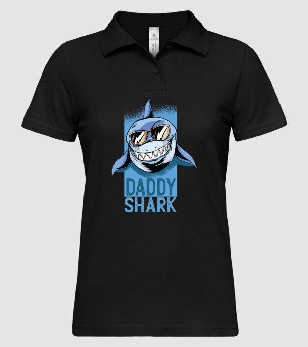 Daddy Shark tricou pentru tata model negru pe tricou