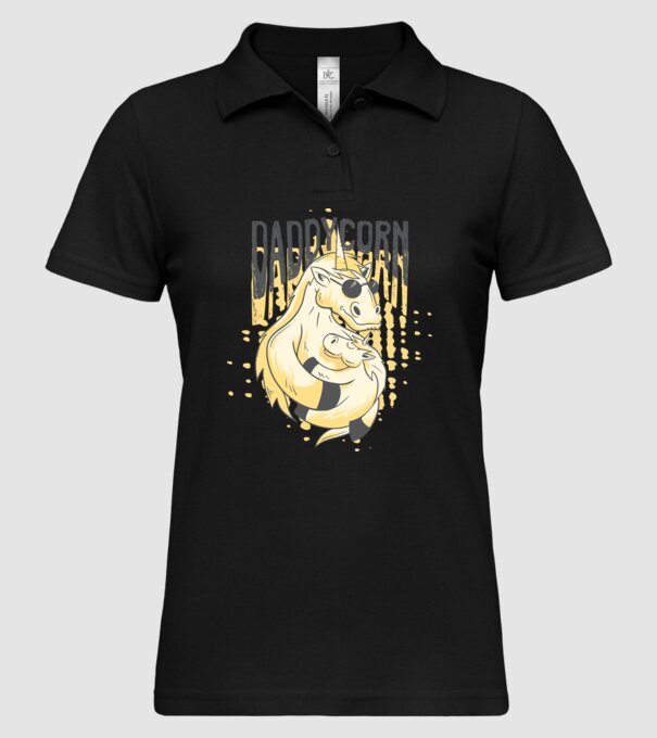 Daddycorn - Tată Unicorn model negru pe tricou