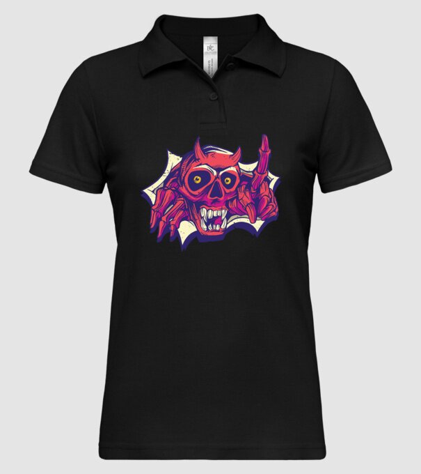 Craniu de Demon model negru pe tricou