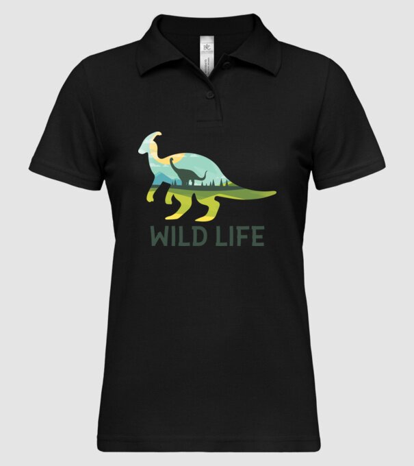 Dinosaur model negru pe tricou