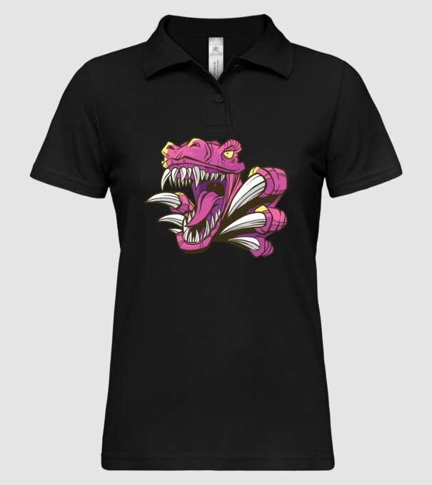 Gheare de dinozaur model negru pe tricou