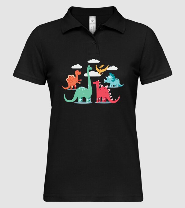 Dinozauri model negru pe tricou