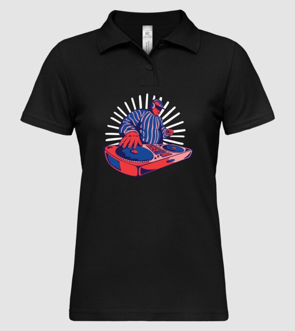 DJ disc jockey model negru pe tricou