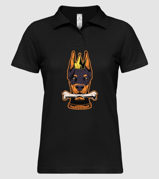 Rege Doberman model negru pe tricou