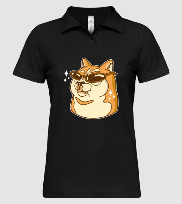 Doge Coin model negru pe tricou