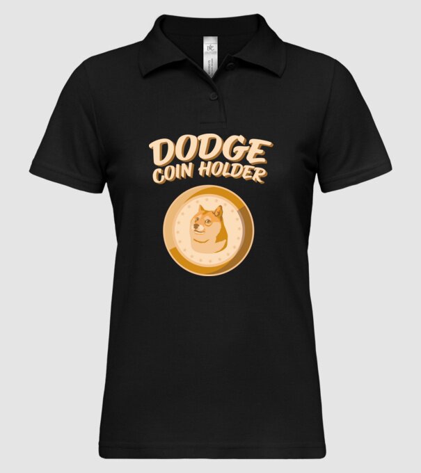 Doge Coin Holder model negru pe tricou