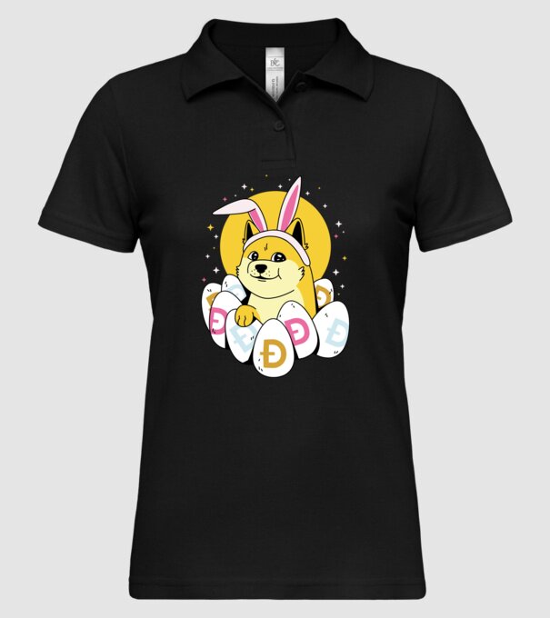 Dogecoin Paște model negru pe tricou