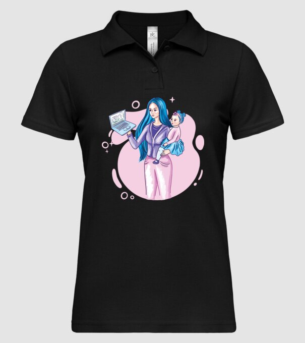 Mamă Lucrătoare model negru pe tricou