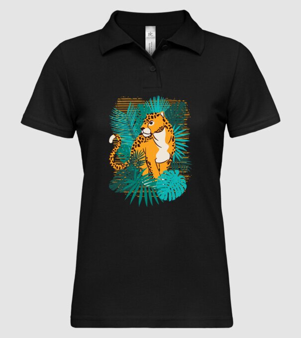 Jaguar junglă model negru pe tricou