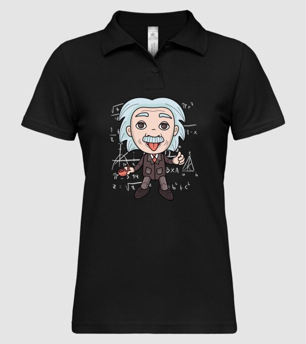 Caricatură Einstein model negru pe tricou