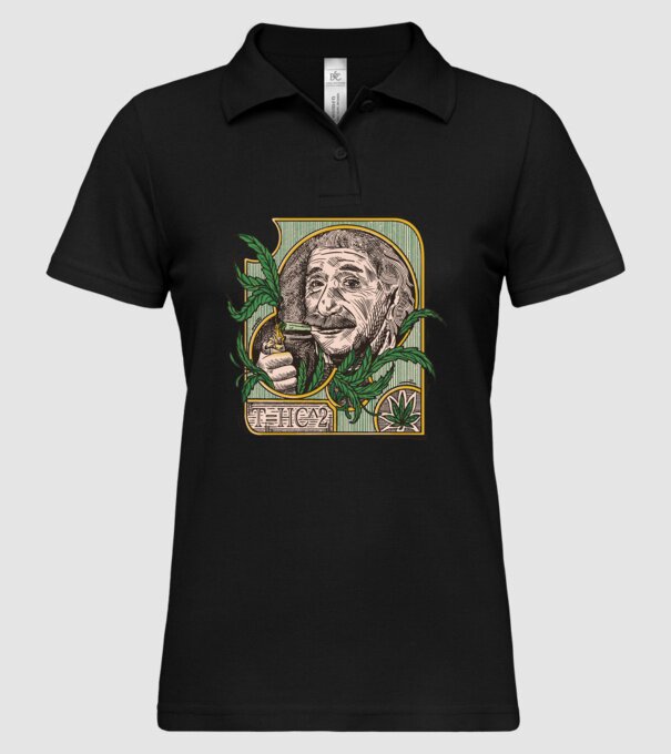 Einstein Marijuana THC model negru pe tricou