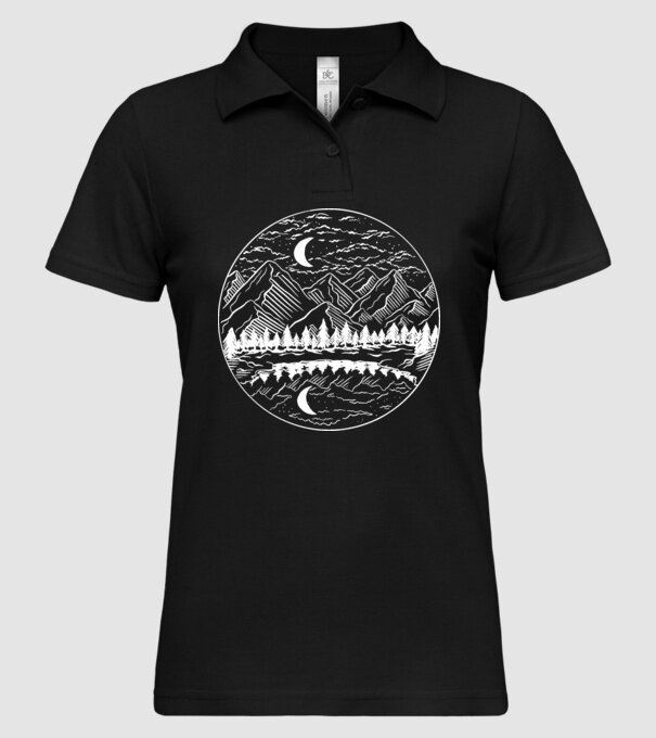 Peisaj de Noapte model negru pe tricou