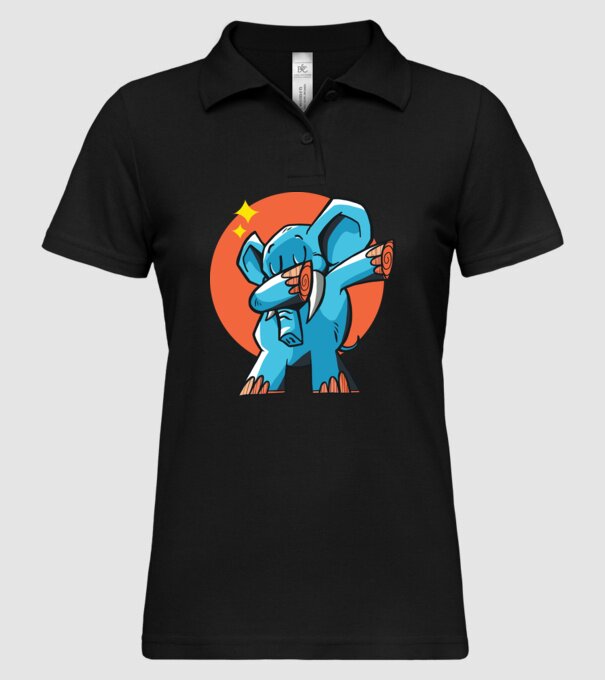 Elefant DAB model negru pe tricou