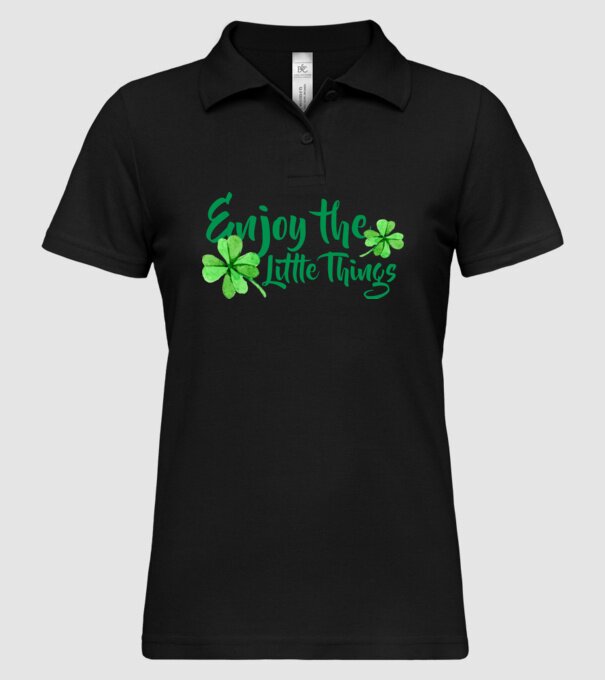 Enjoy the little things model negru pe tricou