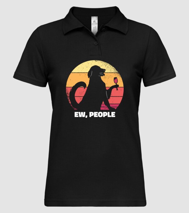 Ew, Oameni - Câine model negru pe tricou