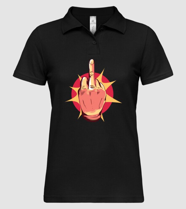 Tricou arată degetul model negru pe tricou