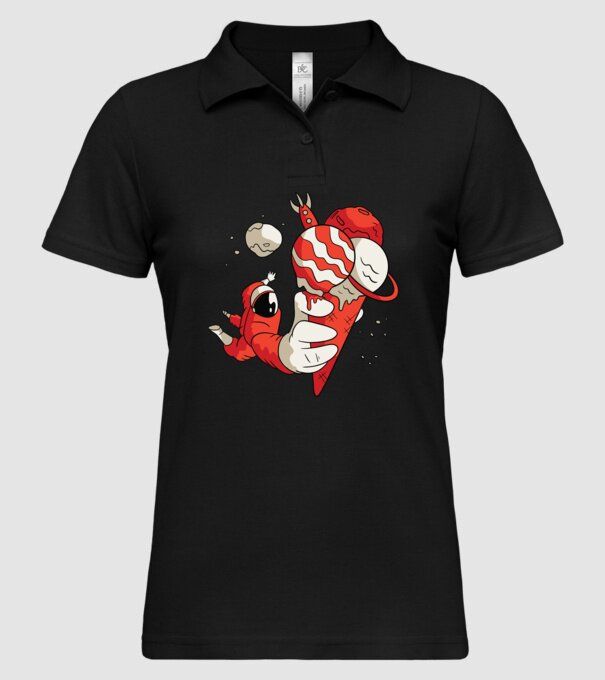 Astronaut cu Înghețată model negru pe tricou