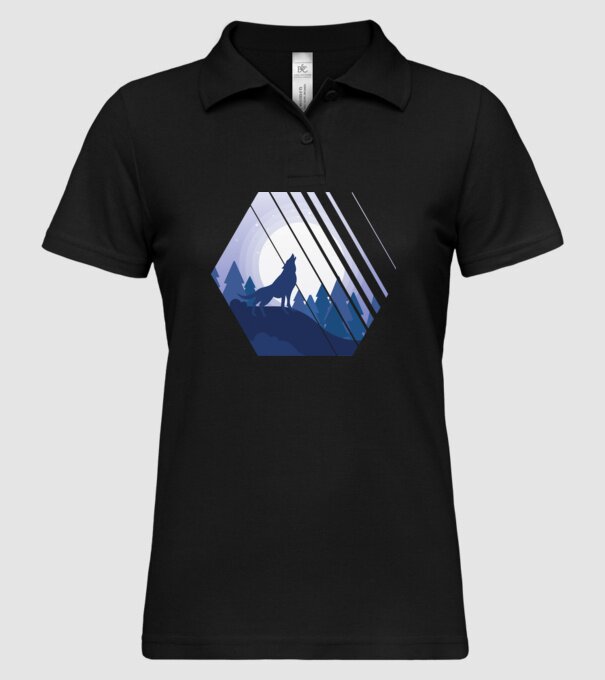 Urlet de lup model negru pe tricou