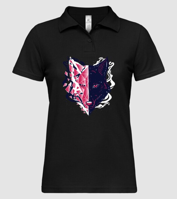 Cap de lup model negru pe tricou