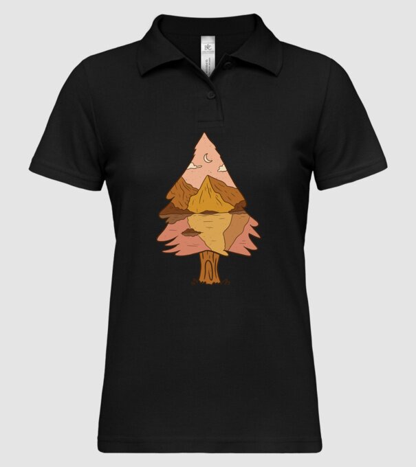 Brad Natură model negru pe tricou
