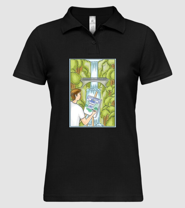 Pictură model negru pe tricou