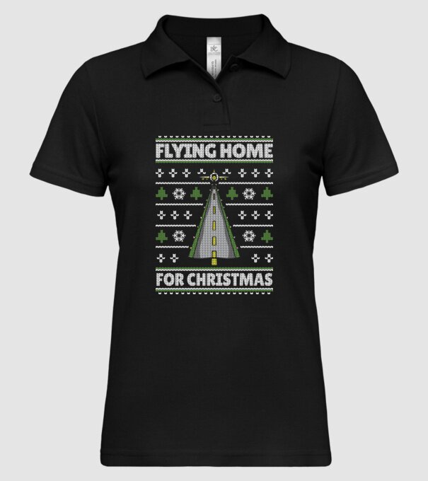 Flying Home for Christmas Pulover urât model negru pe tricou