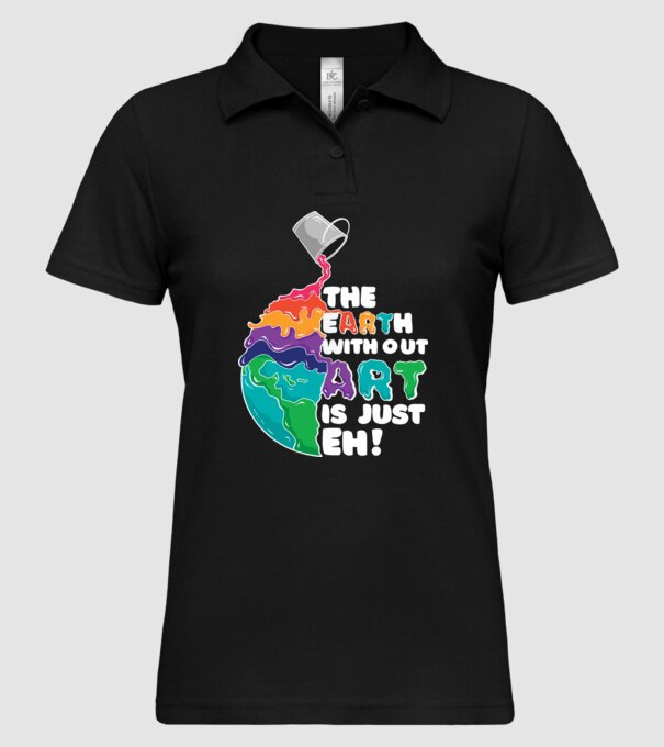 Pământ Artă model negru pe tricou