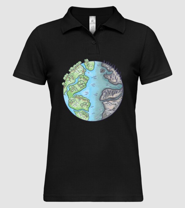 Distrugerea Pământului model negru pe tricou