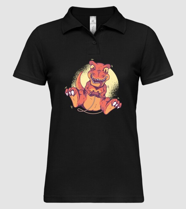 Dinozaur Gamer tricou model negru pe tricou