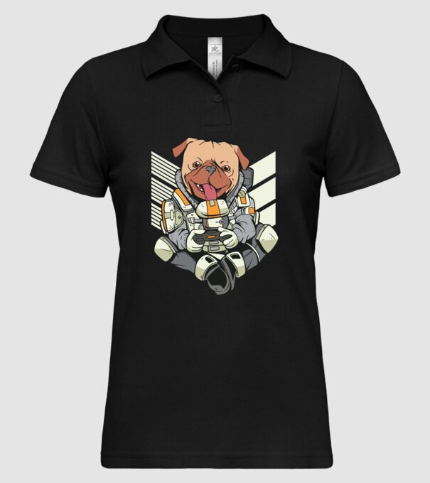 Mops Gamer model negru pe tricou
