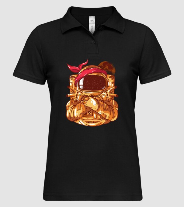 Gangsta Astronaut astronaut rapper model negru pe tricou