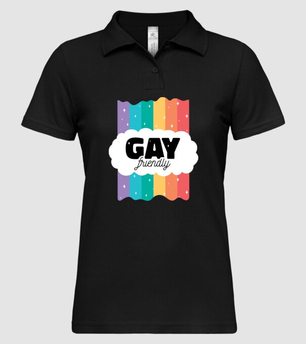 Gay friendly model negru pe tricou