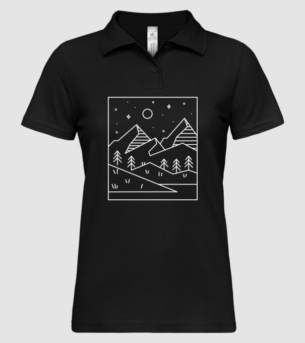 Peisaj geometric model negru pe tricou