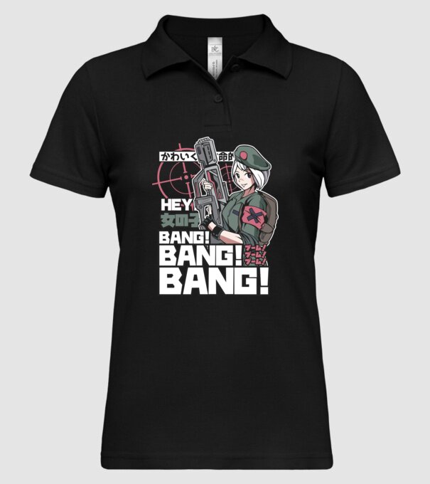 Fată Anime Gerilla model negru pe tricou