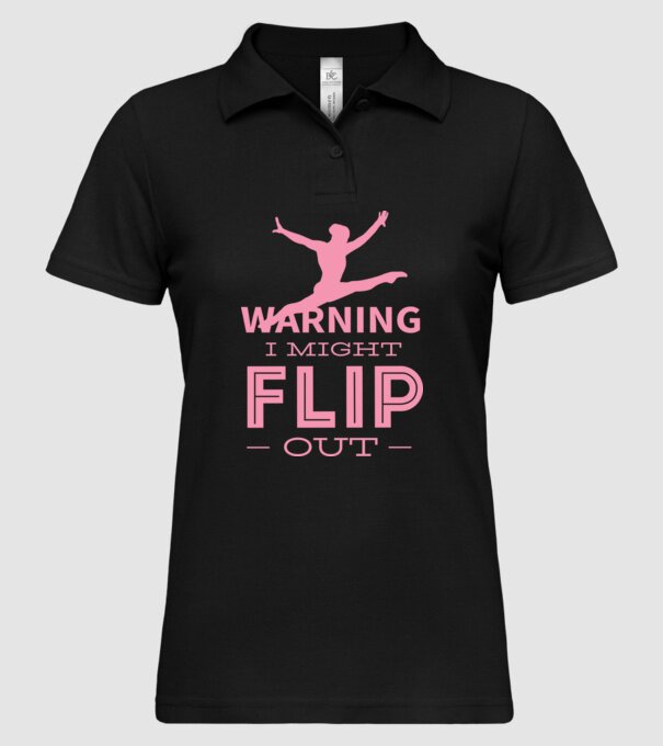 Gimnast model negru pe tricou