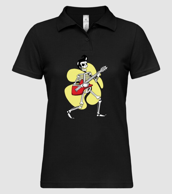 Schelet Elvis cu chitară model negru pe tricou