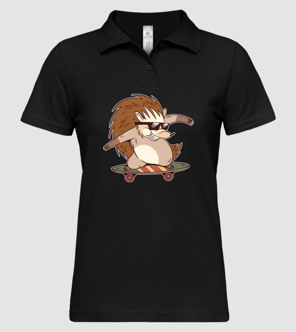 Arici Skateboarder model negru pe tricou